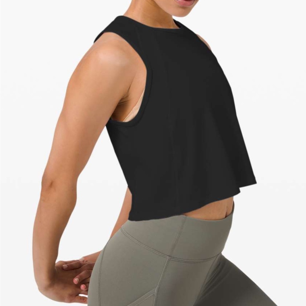 🖤LULULEMON SCULPT TANK CROPPED-BLACK-14🖤 - Picture 5 of 11
